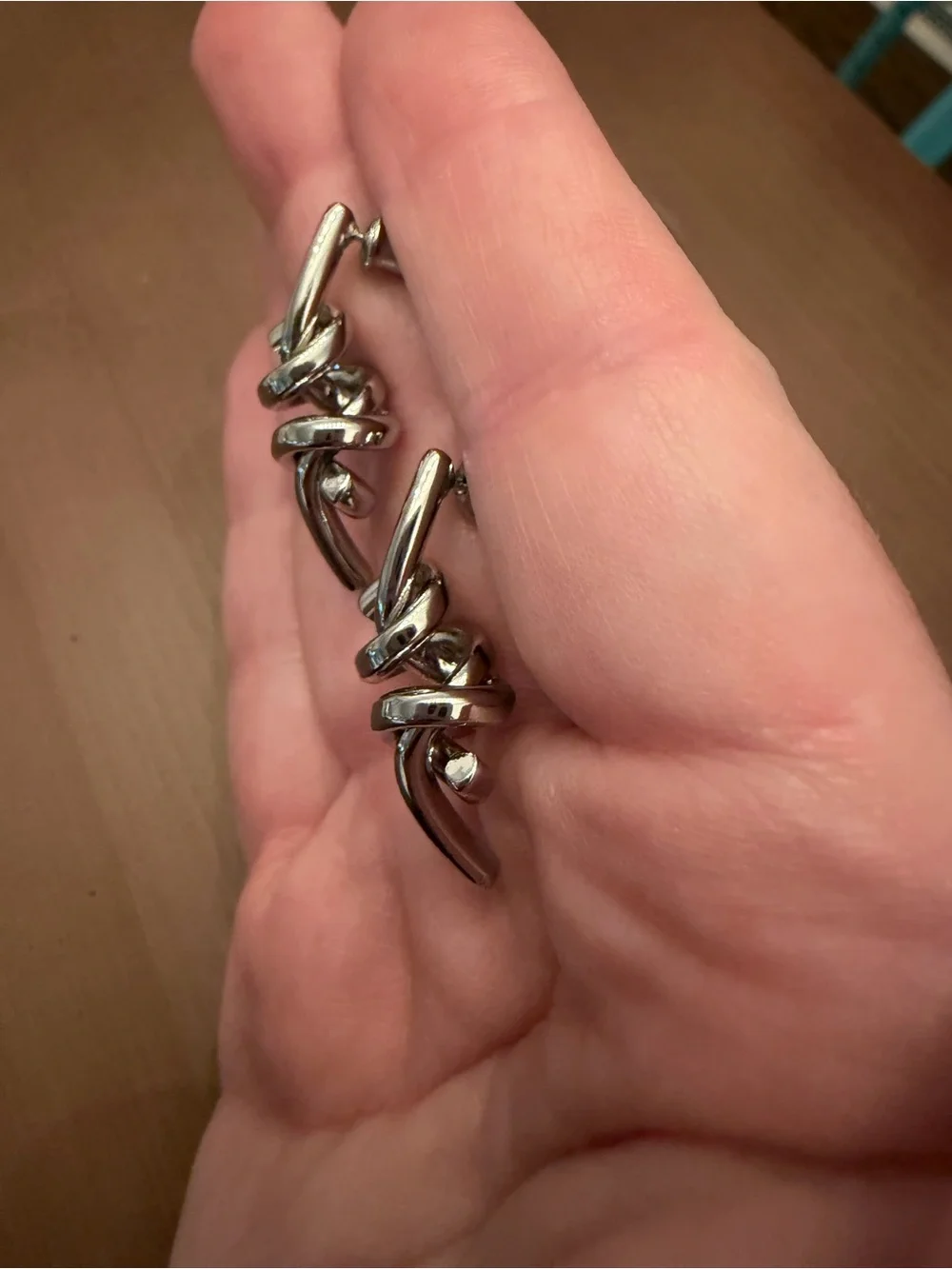 Twisted Spiral Silver Tone Earrings